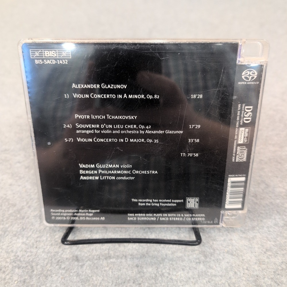 Tchaikovsky Glazunov Violin Concertos BIS SACD Vadim Gluzman Bergen Philharmonic - Picture 2 of 2